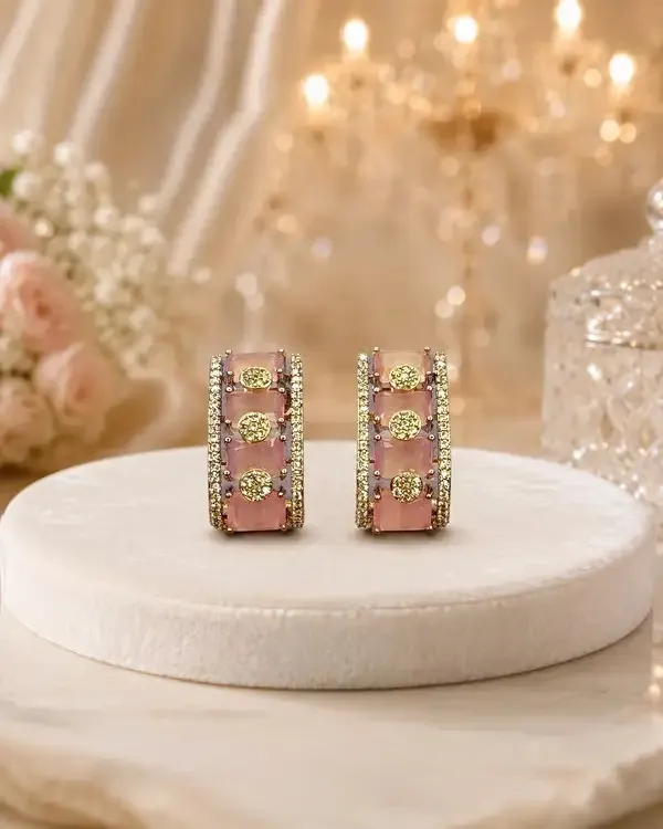 Blush_Pink_Baguette_Crystal_Stud_Earrings_For_Women