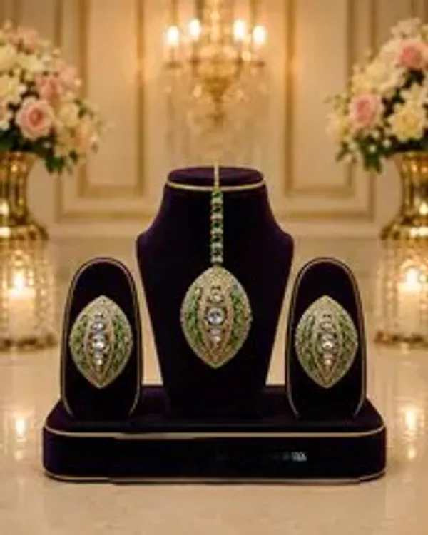 Green_Polki_Antique_Gold_Marquise_Emerald_Necklace_Set_For_Women