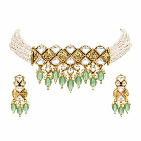 Green_Kundan_Pearl_Multi-Strand_Choker_Set_For_Women