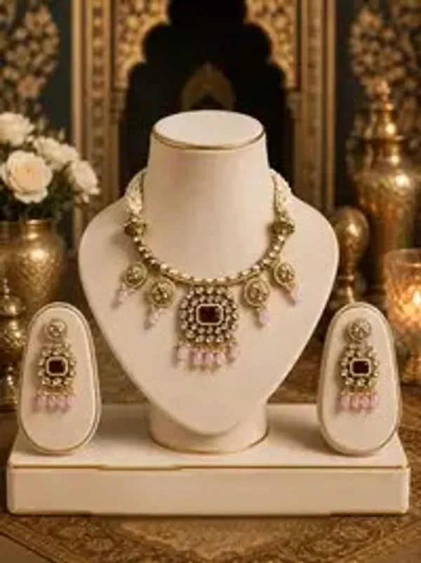 Red_Kundan_Polki_Ruby_Meenakari_Hasli_Necklace_Set_For_Women