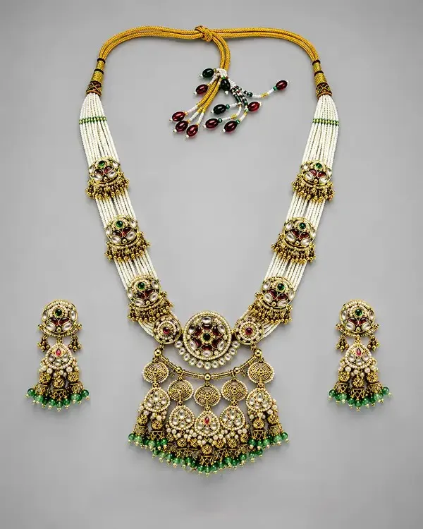 Green_Gold-Plated_Kundan_Pearl_Rani_Haar_Necklace_Set_For_Women