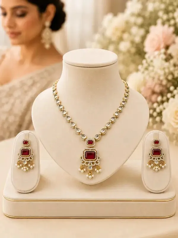 Red_Gold-Plated_Kundan_Ruby_Teardrop_Pendant_Set_For_Women