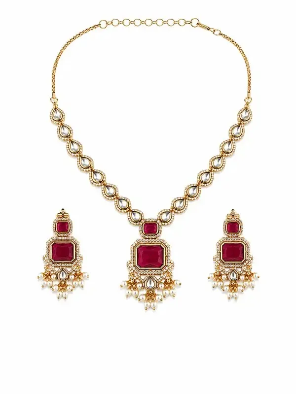 Red_Gold-Plated_Kundan_Ruby_Teardrop_Pendant_Set_For_Women