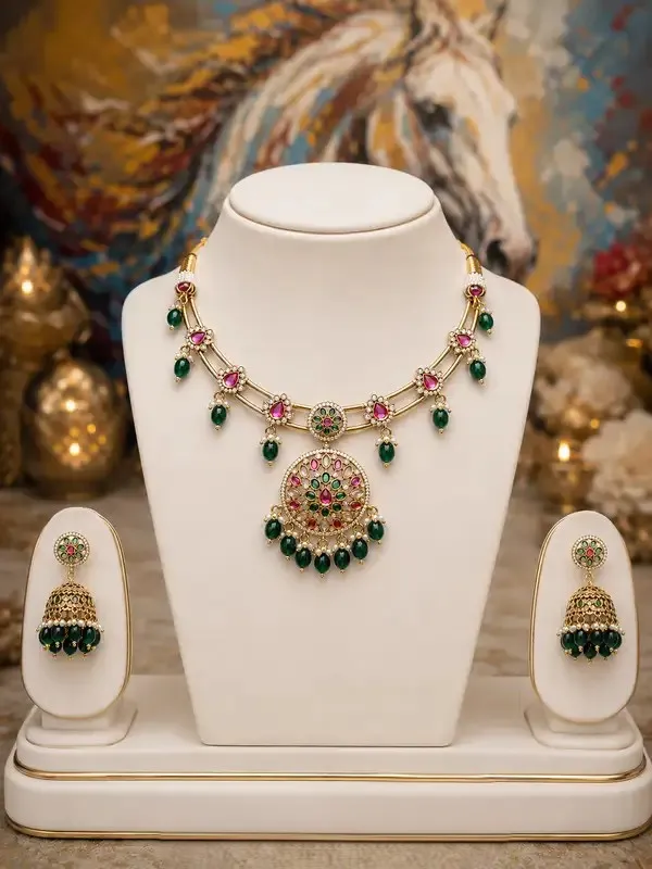 Gold_Plated_Brass_Polki_Kundan_Multi_Layered_Chandelier_Necklace_For_Women