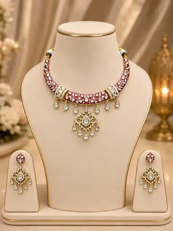 Maroon_Polki_Meenakari_Crescent_Hasli_Necklace_Set_For_Women
