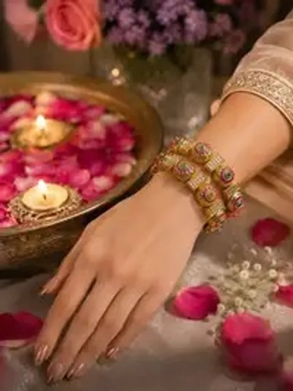 Antique_Gold-Plated_Ruby_Emerald_Filigree_Bangle_Set_For_Women