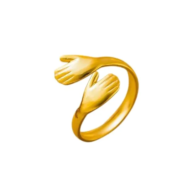 Gold_Stainless_Steel_Adjustable_Hand_Hug_Ring_For_Women