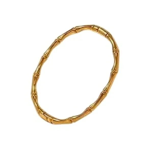 Gold_Stainless_Steel_Bamboo_Design_Bracelet_For_Women