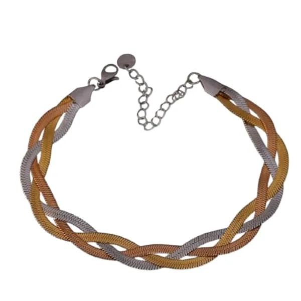 Gold_And_Silver_Stainless_Steel_Braided_Bracelet_For_Women