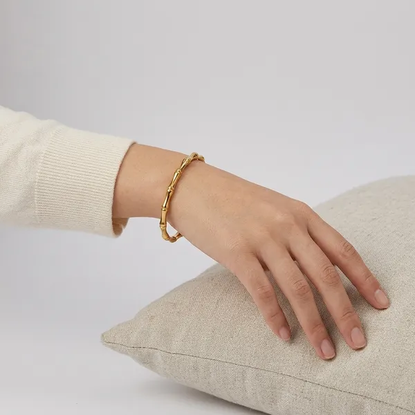 Gold_Stainless_Steel_Bamboo_Design_Bracelet_For_Women