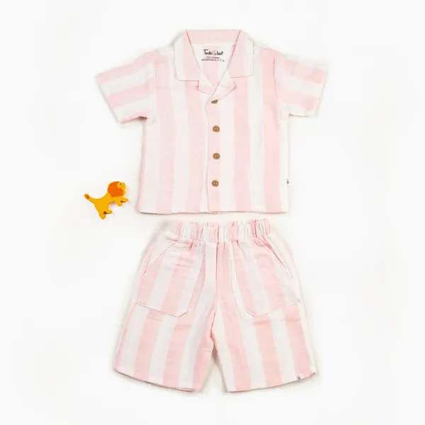 Muslin_Cotton_Pink_Striped_Shirt_And_Shorts_Set_for_Toddlers
