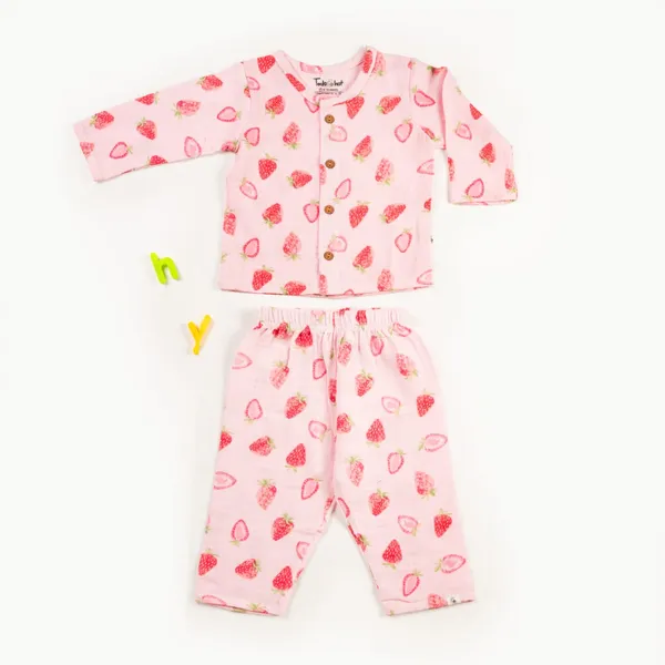 Muslin_Cotton_Pink_Strawberry_Print_Sleepwear_Set_for_Babies