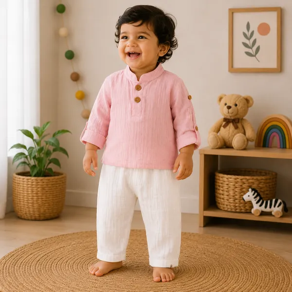 Muslin_Cotton_Pink_Textured_Kurta_Set_for_Kids