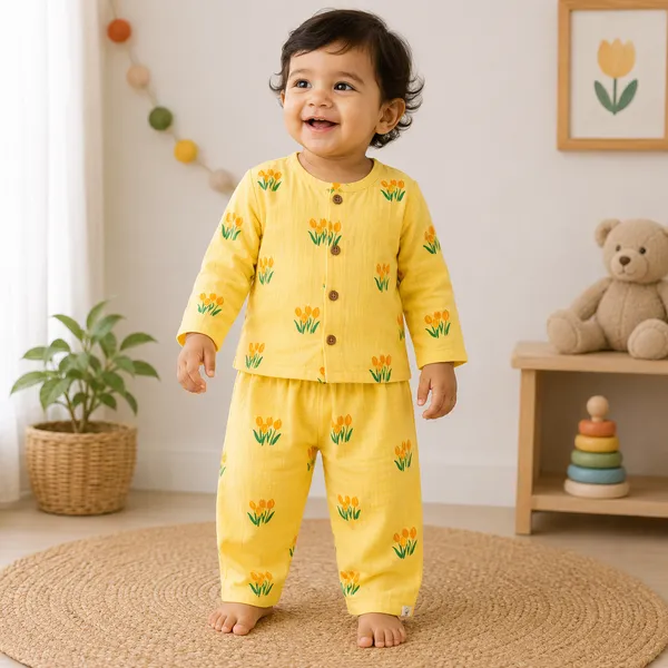 Muslin_Cotton_Yellow_Printed_Two-Piece_Baby_Sleepwear_Set