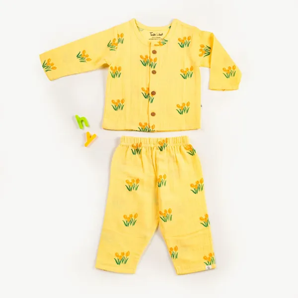 Muslin_Cotton_Yellow_Printed_Two-Piece_Baby_Sleepwear_Set