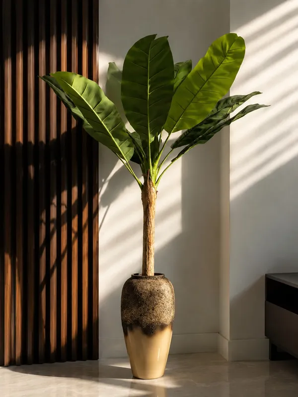 Green_And_Brown_Artificial_Banana_Plant_with_Brown_Trunk_in_Pot