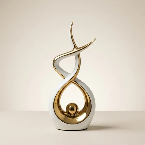 Gold_And_White_Infinity_Loop_Sculpture