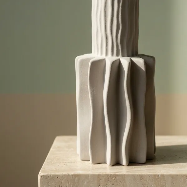 White_Ceramic_Wavy_Sculptural_Vase