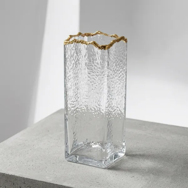 Smoked_Grey_And__Gold_Long_Glass_Vase_with_Rim