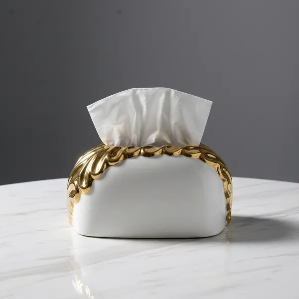 White_And_Gold_Ceramic_Tissue_Holder