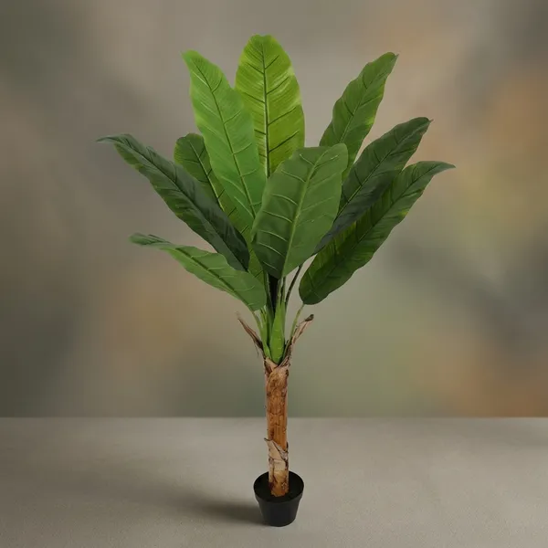 Green_And_Brown_Artificial_Banana_Plant_with_Brown_Trunk_in_Pot