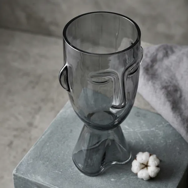 Smoked_Sculpted_Face_Glass_Vase_(Small)