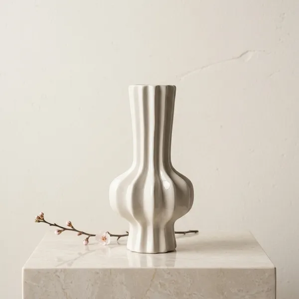 Grey_Ceramic_Wavy_Sculptural_Vase_for_Home_Decor_:Dome_Ceramic_Vase