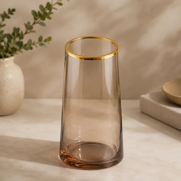 Brown_Gradient_Glass_Vase_Set_with_Gold_Rim