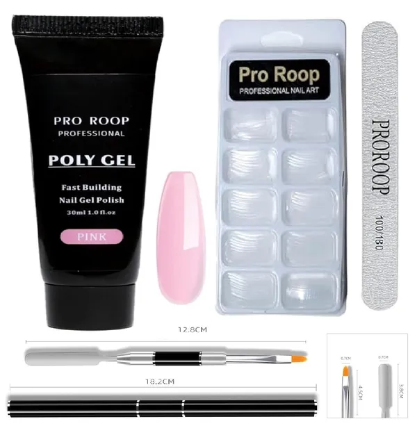 Proroop_Pink_Poly_Extension_Gel_Nail_Kit_Set_Of_6