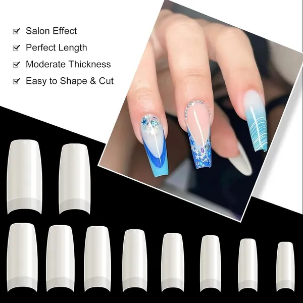 Proroop_Abs_Half_Cover_Coffin_Shape_Acrylic_Nail_Tips_500_Pcs