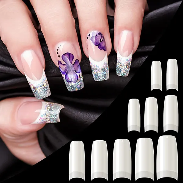 Proroop_Abs_Half_Cover_Coffin_Shape_Acrylic_Nail_Tips_500_Pcs