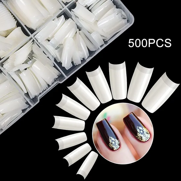 Proroop_Abs_Half_Cover_Coffin_Shape_Acrylic_Nail_Tips_500_Pcs