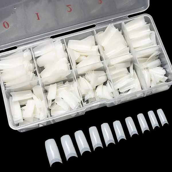 Proroop_Abs_Half_Cover_Coffin_Shape_Acrylic_Nail_Tips_500_Pcs