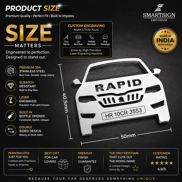 Skoda_Rapid_Model_Car_Key_Chain