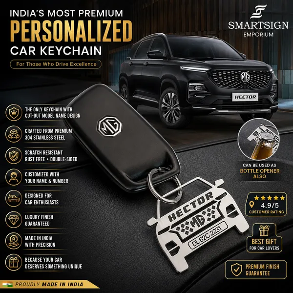 Mg_Hector_2023_Model_Car_Key_Chain