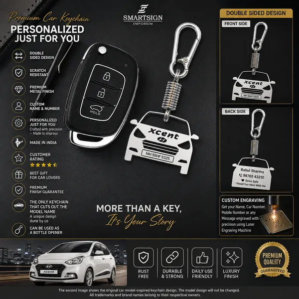 Hyundai_Xcent_Model_Car_Key_Chain