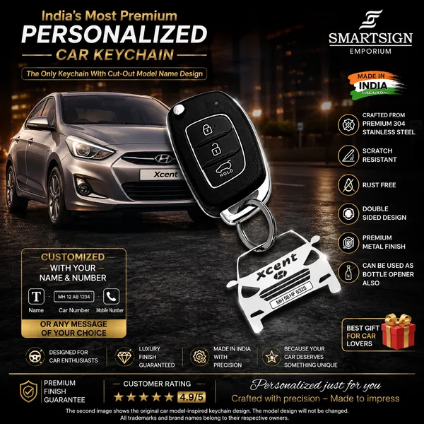 Hyundai_Xcent_Model_Car_Key_Chain