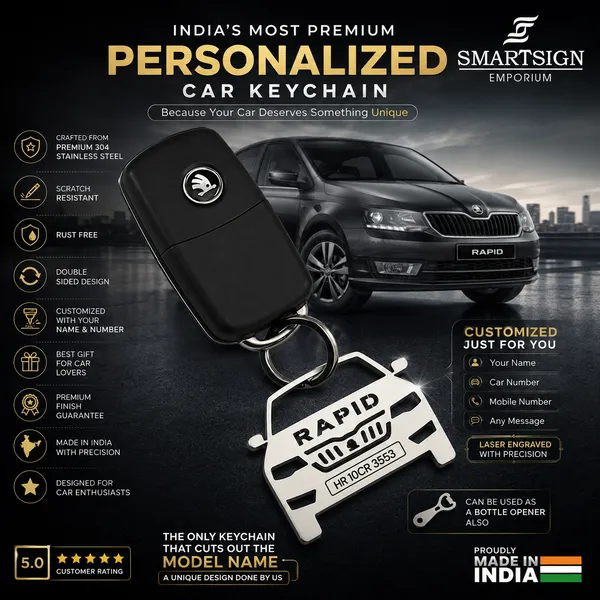 Skoda_Rapid_Model_Car_Key_Chain