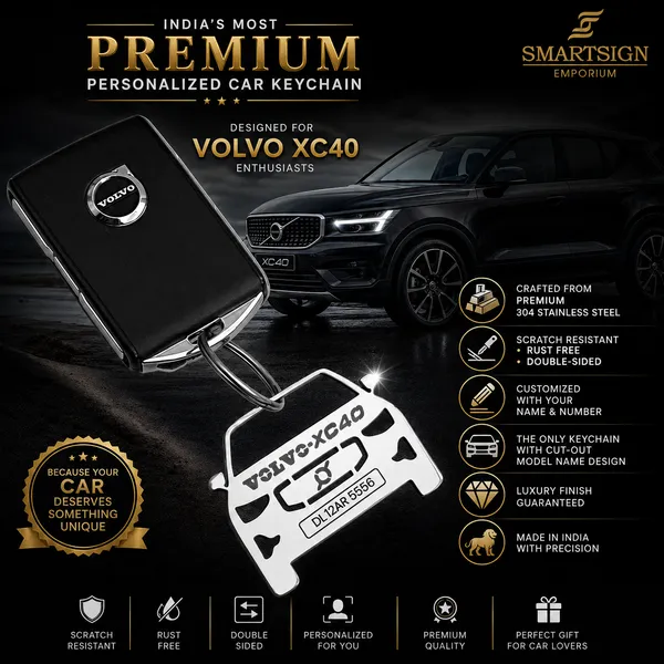 Volvo_Xc40_Model_Car_Key_Chain