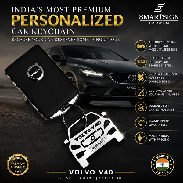 Volvo_V40_Model_Car_Keychain
