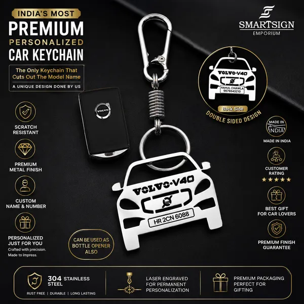 Volvo_V40_Model_Car_Keychain