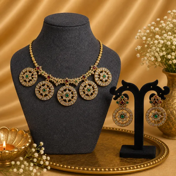 Antique_Gold-Tone_Kundan_Coin_Necklace_with_Floral_Medallion_Earrings