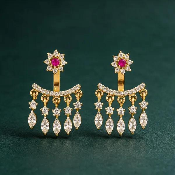 Gold-Plated_Ruby_Floral_Chandelier_Drop_Earrings