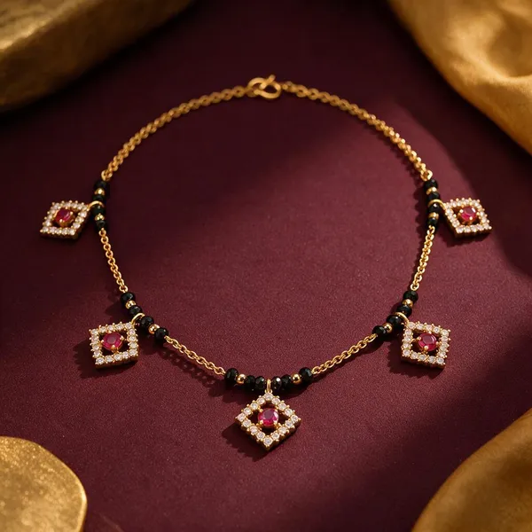 Gold-Plated_Black_Bead_Mangalsutra_Necklace_with_Ruby_Diamond-Shaped_Charms