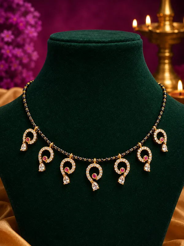 Gold-Plated_Black_Bead_Mangalsutra_Necklace