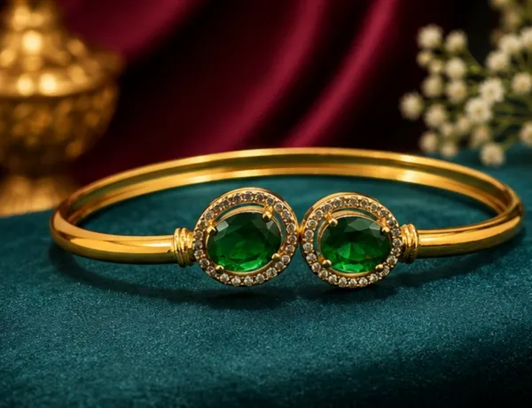 Gold-Plated_Emerald_Double_Halo_Bangle_Bracelet