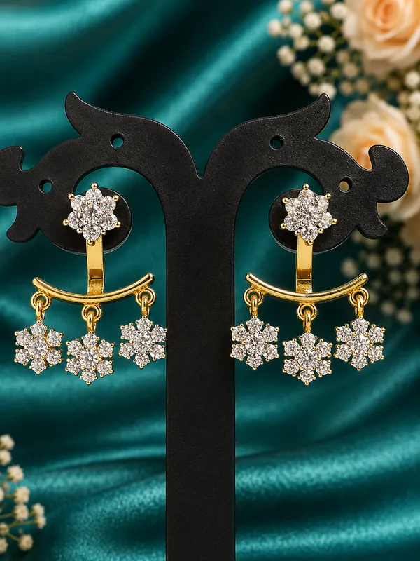 Gold-Plated_White_Kundan_Floral_Triple_Drop_Earrings