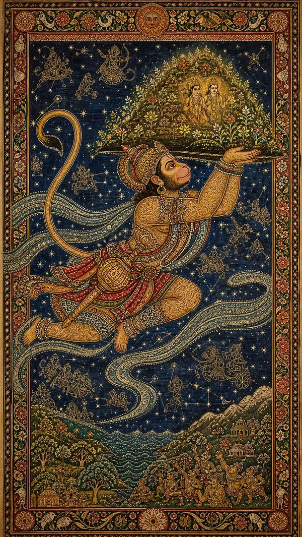 Mythological_Folk_Art_Hanuman_Wall_Art