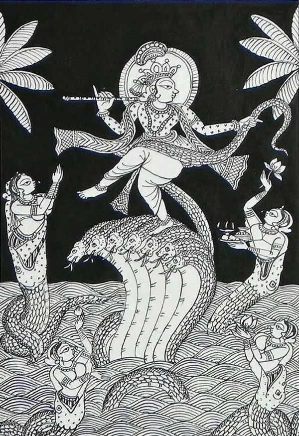 Traditional_Madhubani_Krishna_Kaliya_Daman_Wall_Art