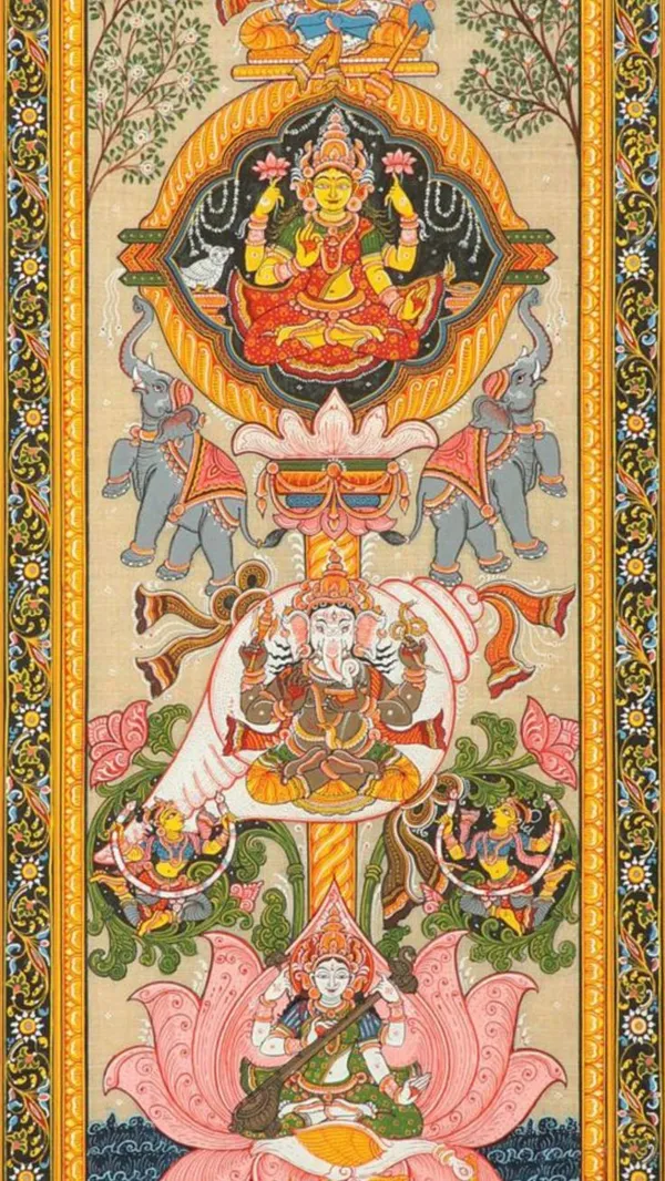 Traditional_Hindu_Deities_Kalamkari_Wall_Hanging